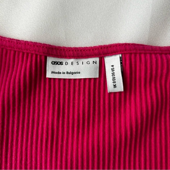 ASOS Designs Fuchsia Ribbed Crop Top - Picture 2 of 7
